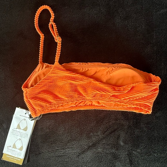 Orange Ribbed Bikini Top - Picture 5 of 7